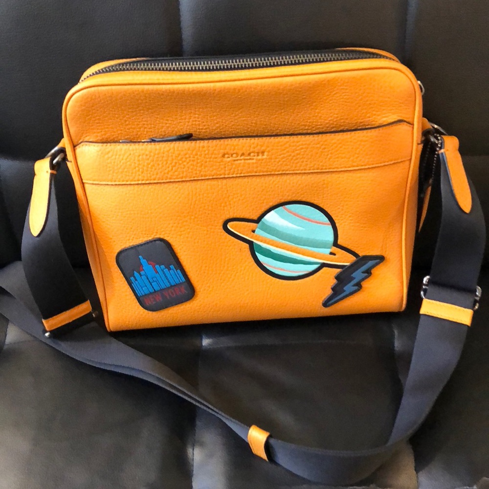 Coach Camera Bag w/Leather Patches (Orange)